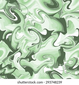 Green abstract seamless pattern with blur stains of paint. Vector background.