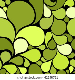 Green abstract seamless pattern made from various spatters (vector)