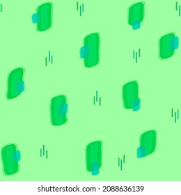 Green Abstract Seamless Pattern with watercolor spots of paint and lines. Trendy green colors. Hand drawn decorative background with colorful dots for textile, wallpaper, design. Vector illustration.