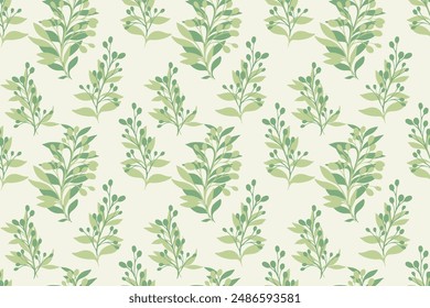 Forma abstracta verde ramas hojas patrón. Vector dibujo a mano boceto. Subgrupos florales tropicales creativos estampados sin fisuras sobre un fondo claro. Diseño para moda, tela, Fondo de pantalla, textiles