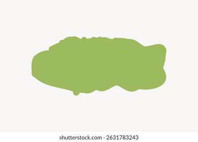 Forma abstrata verde sobre fundo branco. A forma é irregular e orgânica, com um contorno suave. A cor verde domina o design abstrato. Plano de fundo com espaço de cópia, vetor.
