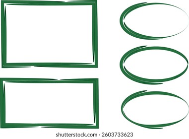 green abstract shapes frames art borders set