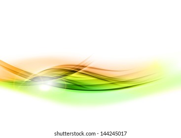green abstract shapes on the white