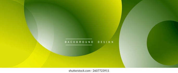 Green abstract shapes overlap creating dynamic composition. Smooth gradients suggest depth, modern aesthetic. Minimalist design suitable for backgrounds.