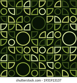 Green Abstract Shapes Pattern. Vector Pattern Green Color.