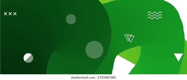 Composición abstracta verde de Formas y símbolos