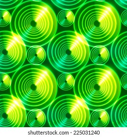 Green abstract shining circles vector background