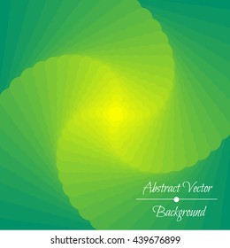 Green Abstract shiny background. Swirled geometric banner with waves. Floral  vector business flyer template or corporate banner design with stripes and waves. Vector illustration
