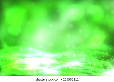 Green abstract smooth blur background with blurry lights.