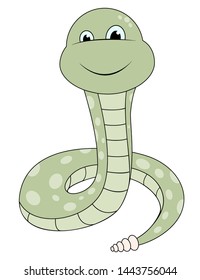 Green abstract snake. Vector illustration.