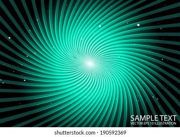 Green abstract space star burst illustration - Green vortex  in space background illustration 
