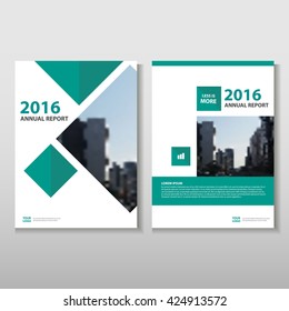 Green abstract square Vector annual report Leaflet Brochure Flyer template design, book cover layout design
