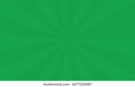 Green abstract starburst background with glowing rays and bright light design