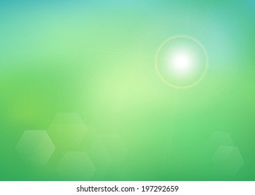 green abstract sunlight flare