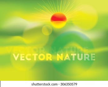 green abstract sunrise light background. Vector mesh illustration.