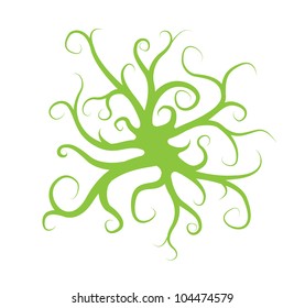 green abstract swirl design element
