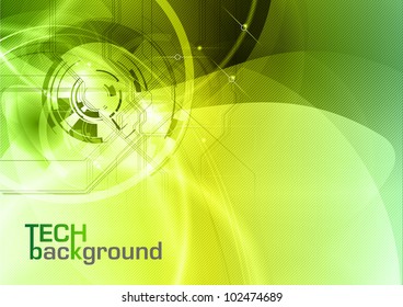 green abstract tech vector background