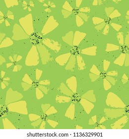 Green abstract tectured floral pattern