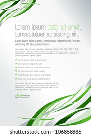 Green abstract template for advertising brochure. Element for modern design.