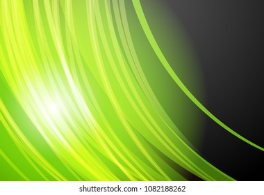 Green abstract template for card or banner. Metal Background with waves and reflections. Business background, silver, illustration. Illustration of abstract background with a metallic element