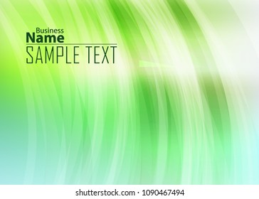 Green abstract template for card or banner. Metal Background with waves and reflections. Business background, silver, illustration. Illustration of abstract background with a metallic element