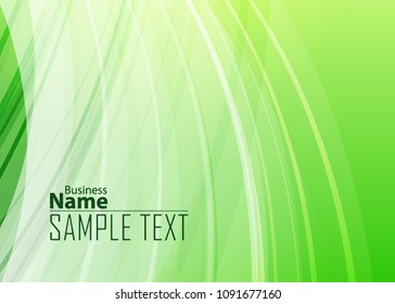 Green abstract template for card or banner. Metal Background with waves and reflections. Business background, silver, illustration. Illustration of abstract background with a metallic element