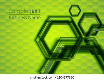 Green abstract template for card or banner. Metal Background with waves and reflections. Business background, silver, illustration. Illustration of abstract background with a metallic element