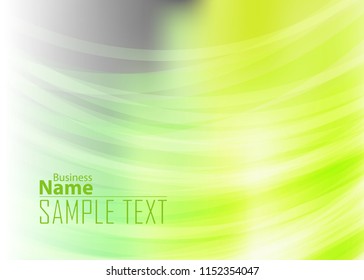 Green abstract template for card or banner. Metal Background with waves and reflections. Business background, silver, illustration. Illustration of abstract background with a metallic element