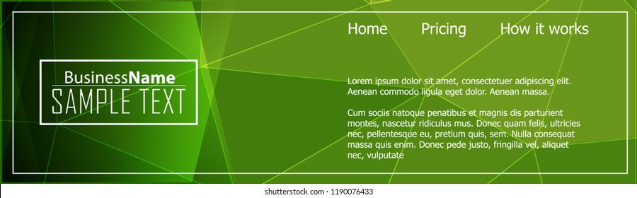 Green abstract template for card or banner. Metal Background with waves and reflections. Business background, silver, illustration. Illustration of abstract background with a metallic element