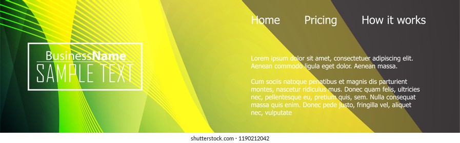 Green abstract template for card or banner. Metal Background with waves and reflections. Business background, silver, illustration. Illustration of abstract background with a metallic element