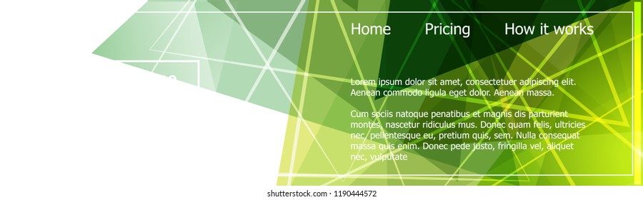 Green abstract template for card or banner. Metal Background with waves and reflections. Business background, silver, illustration. Illustration of abstract background with a metallic element