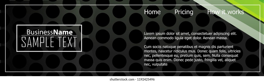 Green abstract template for card or banner. Metal Background with waves and reflections. Business background, silver, illustration. Illustration of abstract background with a metallic element