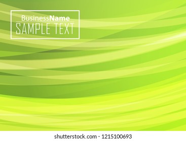 Green abstract template for card or banner. Metal Background with waves and reflections. Business background, silver, illustration. Illustration of abstract background with a metallic element