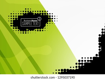 Green abstract template for card or banner. Metal Background with waves and reflections. Business background, silver, illustration. Illustration of abstract background with a metallic element