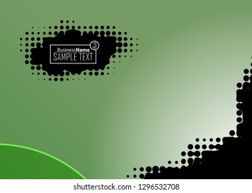 Green abstract template for card or banner. Metal Background with waves and reflections. Business background, silver, illustration. Illustration of abstract background with a metallic element