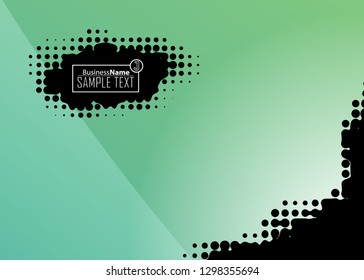 Green abstract template for card or banner. Metal Background with waves and reflections. Business background, silver, illustration. Illustration of abstract background with a metallic element