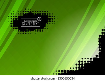 Green abstract template for card or banner. Metal Background with waves and reflections. Business background, silver, illustration. Illustration of abstract background with a metallic element