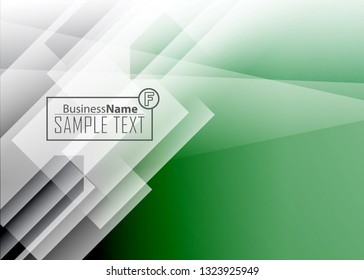 Green abstract template for card or banner. Metal Background with waves and reflections. Business background, silver, illustration. Illustration of abstract background with a metallic element