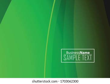 Green abstract template for card or banner. Metal Background with waves and reflections. Business background, silver, illustration. Illustration of abstract background with a metallic element