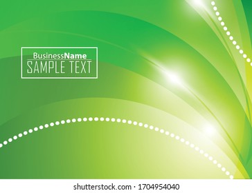 Plantilla abstracta verde para tarjeta o pancarta. Fondo metálico con ondas y reflejos. Antecedentes empresariales, plata, ilustración. Ilustración de fondo abstracto con un elemento metálico