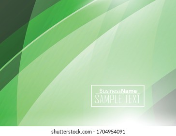 Plantilla abstracta verde para tarjeta o pancarta. Fondo metálico con ondas y reflejos. Antecedentes empresariales, plata, ilustración. Ilustración de fondo abstracto con un elemento metálico
