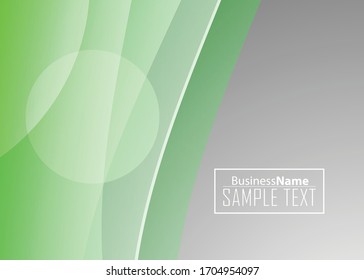 Green abstract template for card or banner. Metal Background with waves and reflections. Business background, silver, illustration. Illustration of abstract background with a metallic element