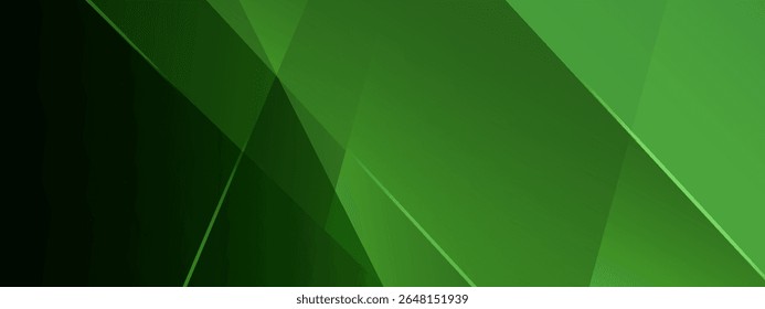 Green abstract template for card or banner. Metal Background with waves and reflections. Illustration of abstract background with a metallic element
