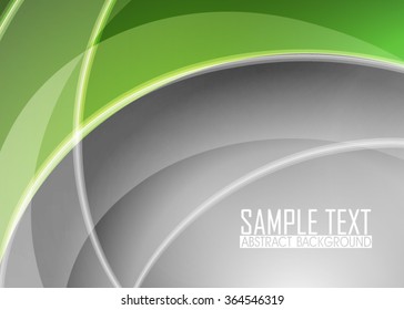 Green abstract template for card or banner. Metal Background with waves and reflections. Business background, silver, illustration. Illustration of abstract background with a metallic element