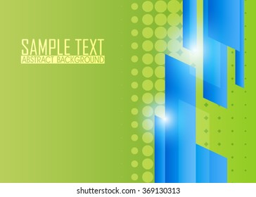 Green abstract template for card or banner. Metal Background with waves and reflections. Business background, silver, illustration. Illustration of abstract background with a metallic element