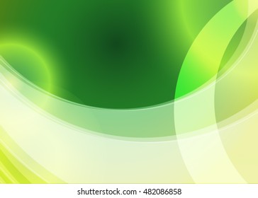 Green abstract template for card or banner. Metal Background with waves and reflections. Business background, silver, illustration. Illustration of abstract background with a metallic element