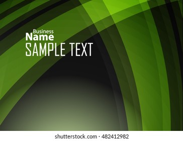 Green abstract template for card or banner. Metal Background with waves and reflections. Business background, silver, illustration. Illustration of abstract background with a metallic element