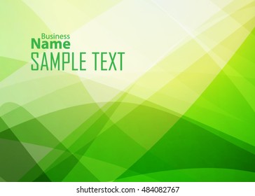 Green abstract template for card or banner. Metal Background with waves and reflections.
