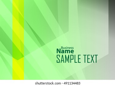 Green abstract template for card or banner. Metal Background with waves and reflections.