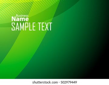 Green abstract template for card or banner. Metal Background with waves and reflections